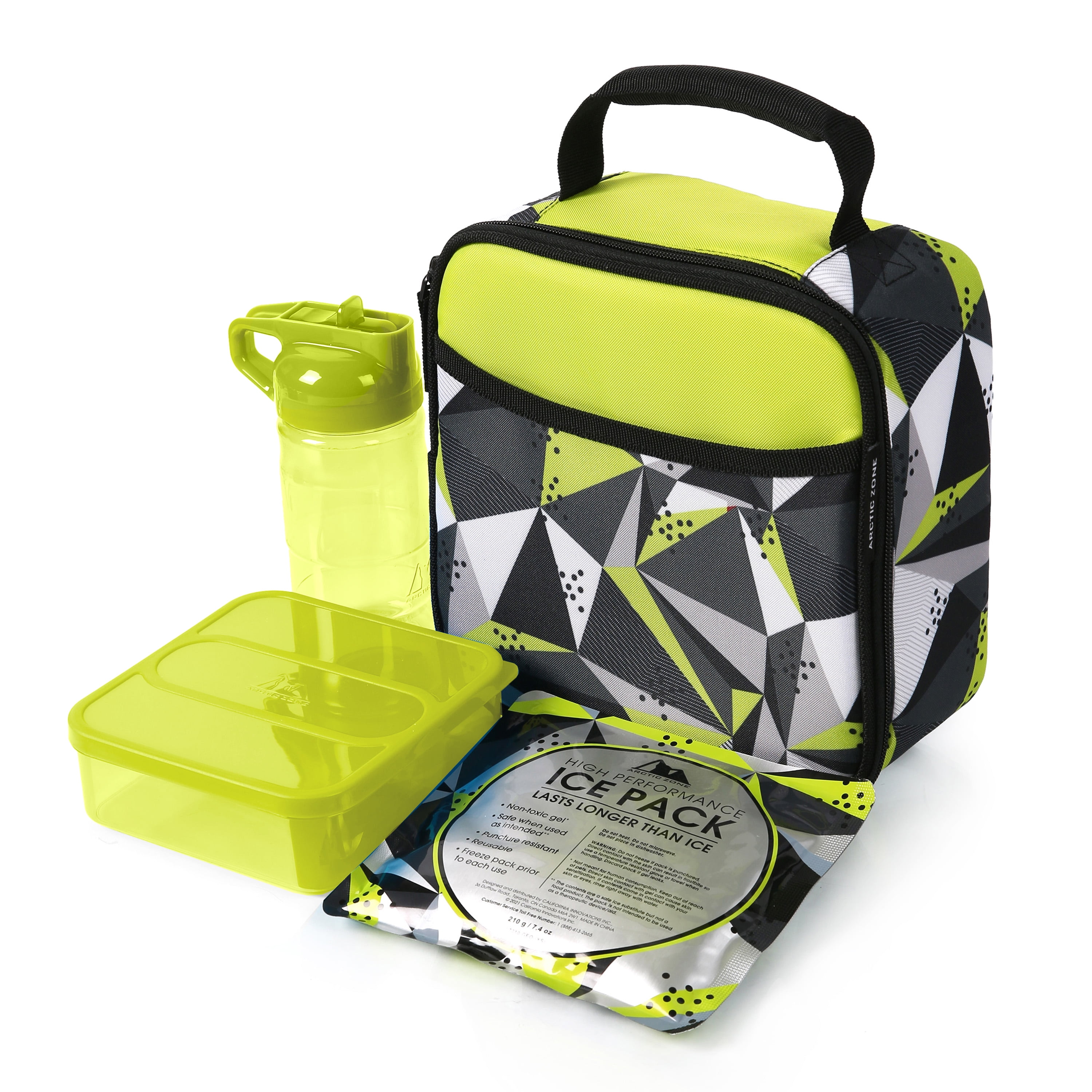 Arctic Zone Reusable Lunch Box Combo Kit with Accessories, Happy