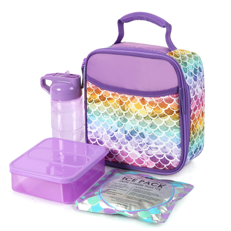 Arctic Zone Pastel Insulated Lunch Box With Food Container, Bottle