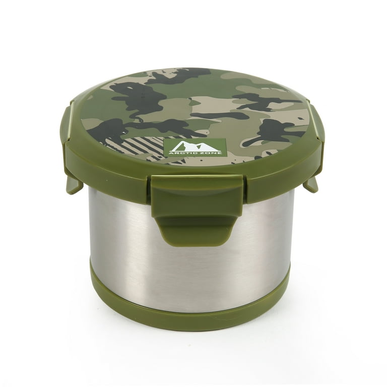 Arctic Zone Stainless Steel Thermal Bowl with 4-Lock Lid, Camouflage, 16 oz