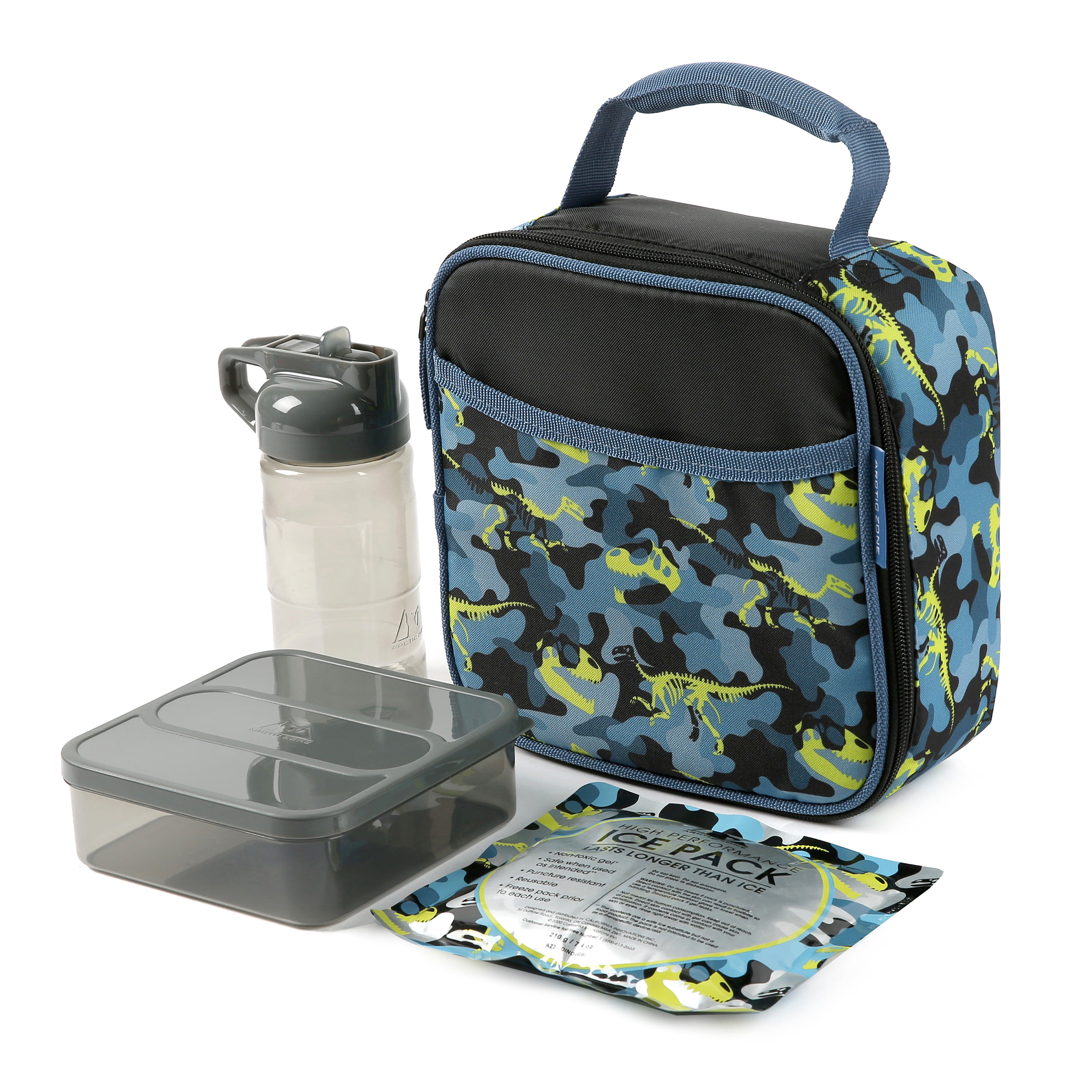 Arctic Zone Upright Reusable Lunch Box Combo with Accessories, Camouflage