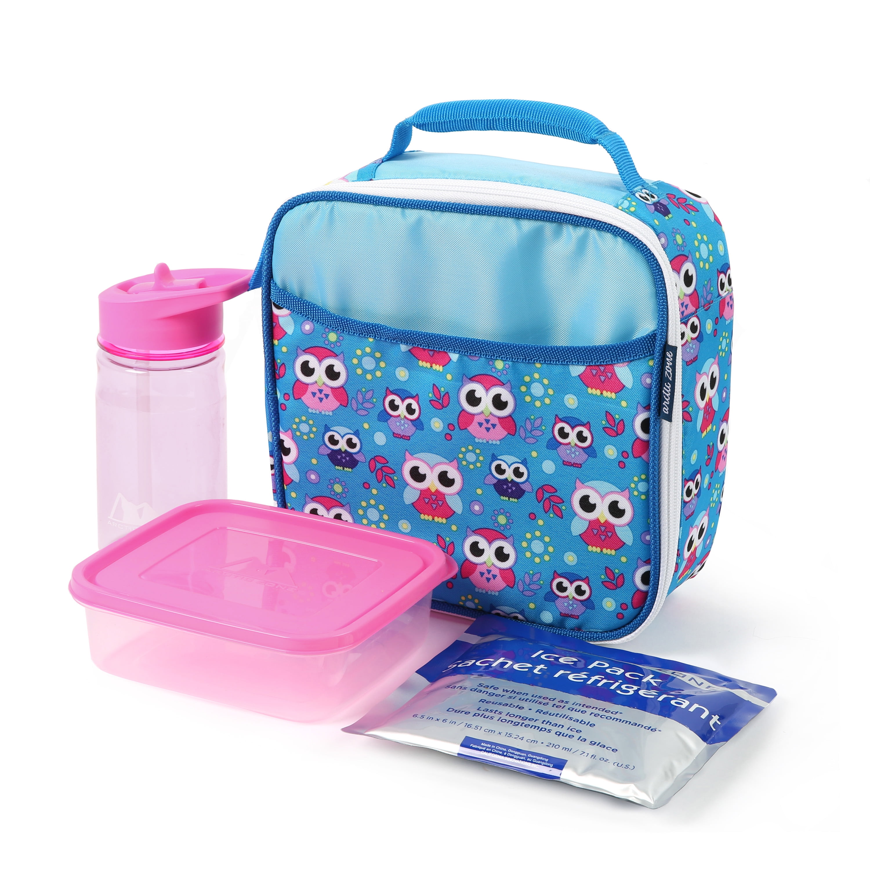 Arctic Zone Reusable Lunch Box Combo Kit with Accessories, Happy Face