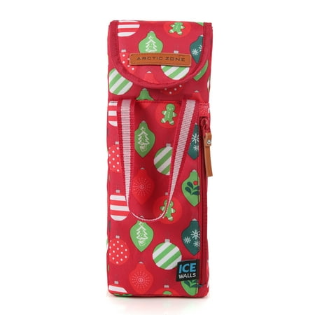 Arctic Zone Wine Tote Wine Bottle Bag, Red Ornament