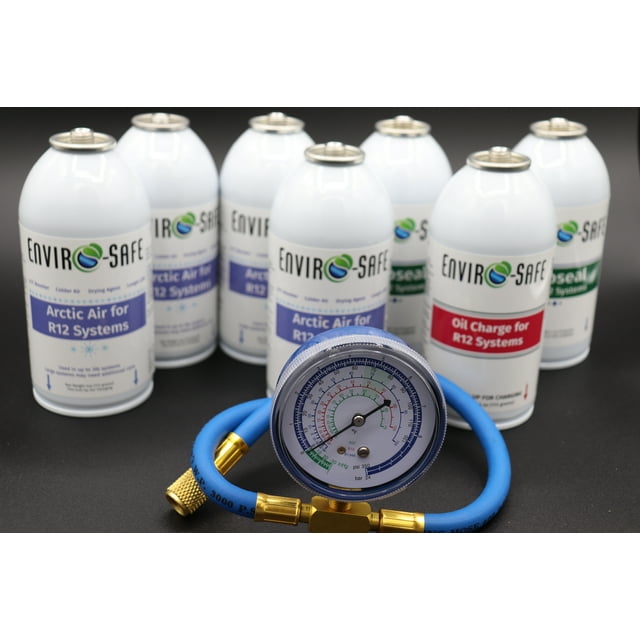 Envirosafe Arctic Air AC Refrigerant Kit For R12 Systems – Includes Proseal, Oil & Brass Hose 9 thumbnail image