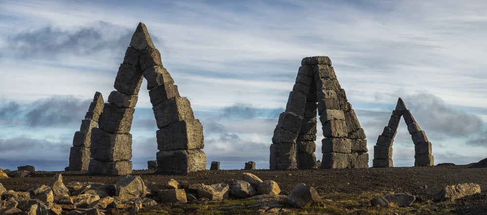 Arctic stonehenge Northern Iceland Iceland Canvas Art - Robert Postma Design Pics (44 x 20)