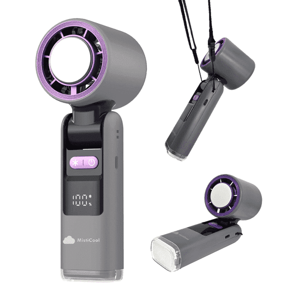 ArcticPad Portable Fan, Ultra-Cool Peltier Chill-Pad with LED Display, 13,000 RPM & 100 Speeds, 4000 mAh Battery, 2–6 H Runtime, 1.5 H Fast Charge, Head Tilts 90° Up & Down for Targeted Cooling