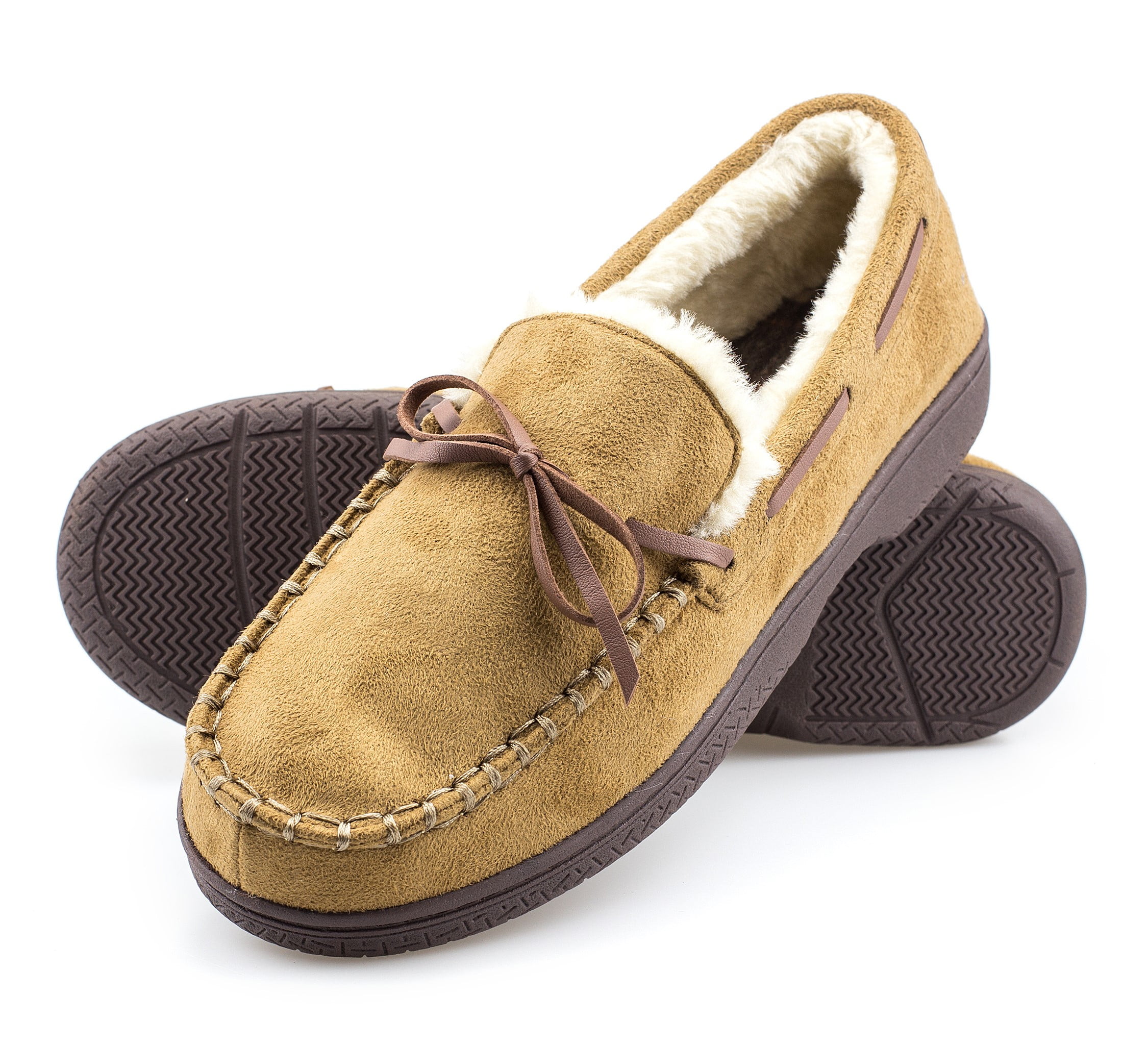 ArcticShield Mens Memory Foam Indoor Outdoor Durable Comfortable Slip On Moccasin Slippers Walmart