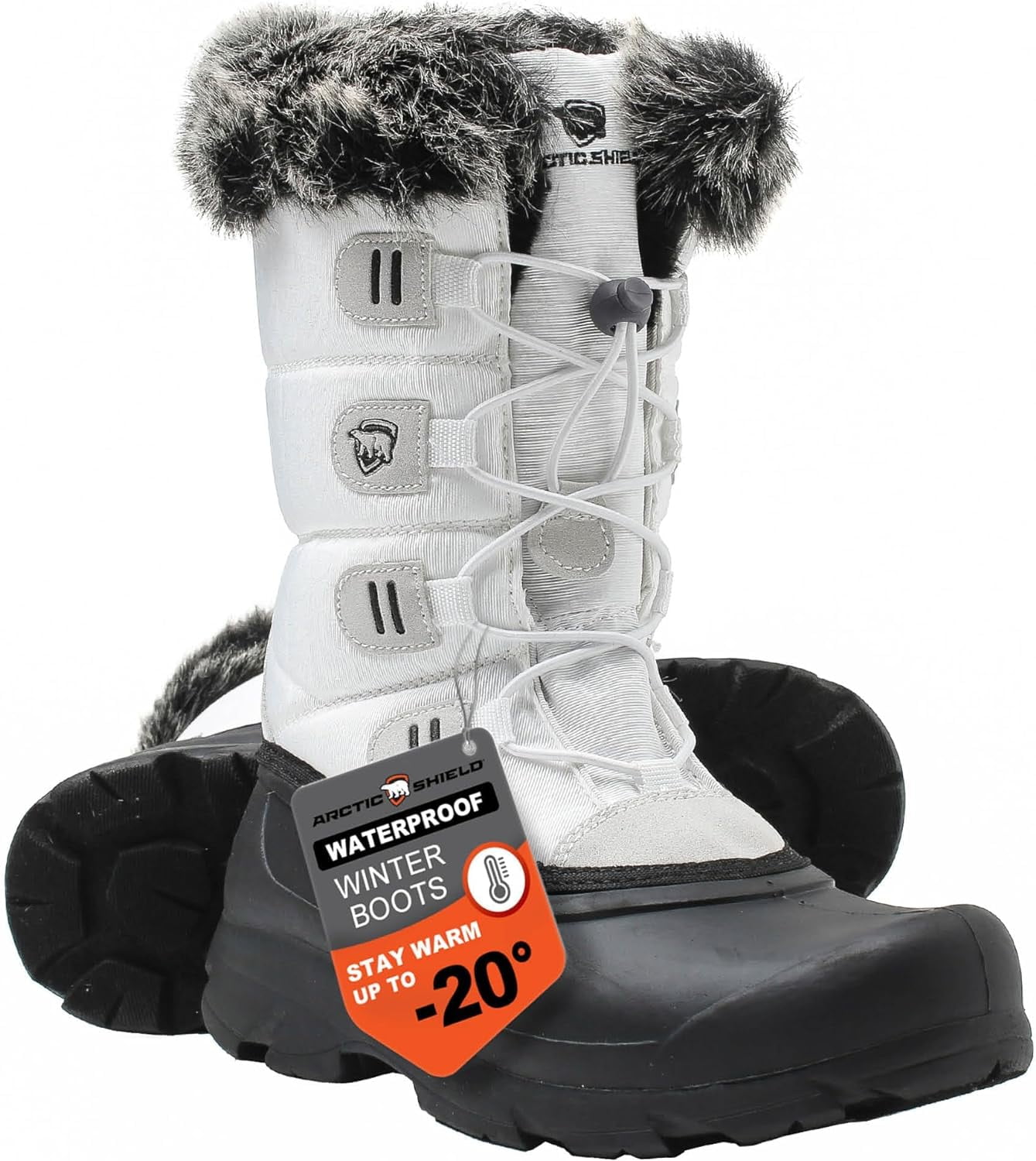 Polar Bottes De Neige Femme - Mousse Mémoire, Double Zip, Imperméable, Doublure Fausse Fourrure Chaude - Hiver Ultime