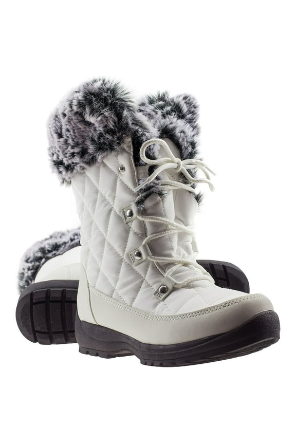 Women's Waterproof Memory Foam Faux Fur Winter Snow Boots, Adult, Female, Size-8