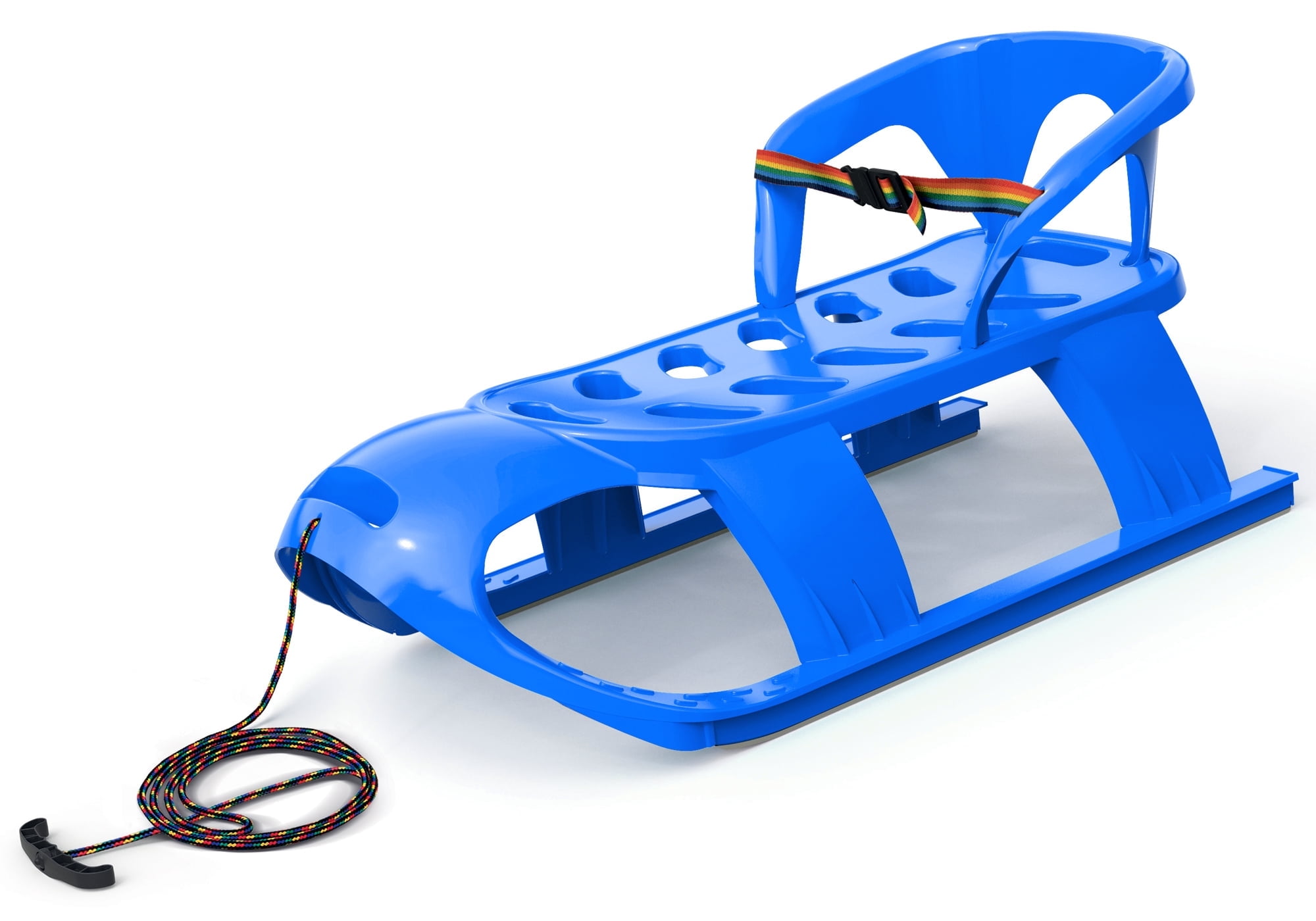 Snow Sled For Kids & Adults - 35 X 18 Inch Plastic Sled With Handles & Pull Rope, For 1-2 Riders, Winter Fun - View #2