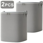 Arcticice 2Pcs 140L Large Foldable Closet Storage Bags, Stackable Waterproof for Clothes Toy Blanket Comforter Bedding Storage Organizer, Gray