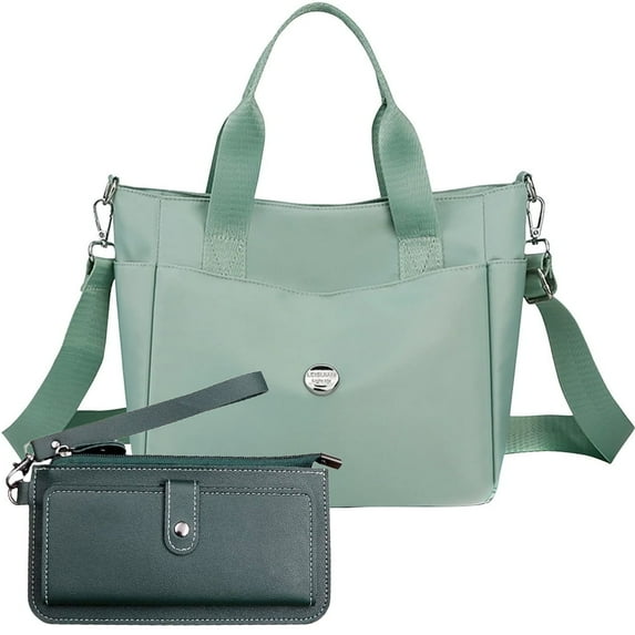 Arcticice Handbags Tote Bag with 10 Card Slot Slim Wallet for Women, Mint Green