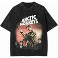 thumbnail image 1 of Arctics Vintage Washed Print Shirt Monkeys Merch Tshirt Loose Fashion Tee For Women Men, 1 of 3