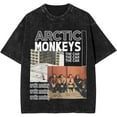 thumbnail image 1 of Arctics Vintage Washed Print Shirt Monkeys Merch Tshirt Loose Fashion Tee For Women Men, 1 of 3