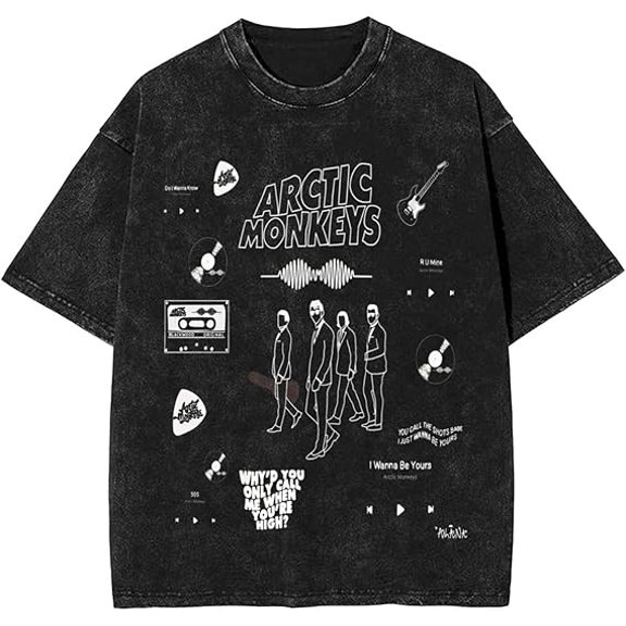 Arctics Vintage Washed Print Shirt Monkeys Merch Tshirt Loose Fashion Tee For Women Men