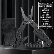 Arcticwind 11-in-1 Multi-Tool Pliers - Stainless Steel Survival Knife w/Screwdriver Bits, Self-Locking Multifunctional Tool for Camping, Hunting, Emergency, Outdoor Adventures (Includes Sheath)