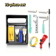Arcticwind 12 Piece Paint Roller Kit, 9 Inch Ergonomic Handle Paint Roller Set with Tray, Roller Brush Holder, Mixing Rod & Scraper, Mini Small Paint Roller Supplies for Furniture Painting