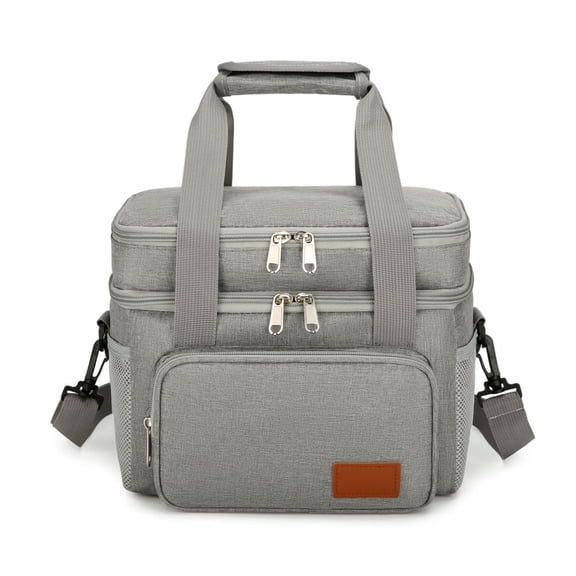 Arcticwind 12L New Insulated Bag,Hand Carried Crossbody Thickened Double layer Storage Bag,Folding Large Capacity Lunch Insulated Bag,For Men & Women, Leakproof Cooler for Work, Picnic & Beach,Grey