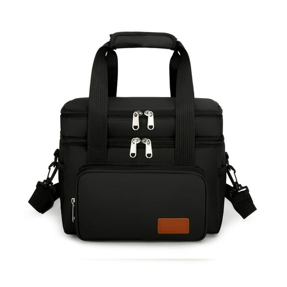 Arcticwind 12L New Insulated Bag,Hand Carried Crossbody Thickened Double layer Storage Bag,Folding Large Capacity Lunch Insulated Bag,For Men & Women, Leakproof Cooler for Work, Picnic & Beach,Black