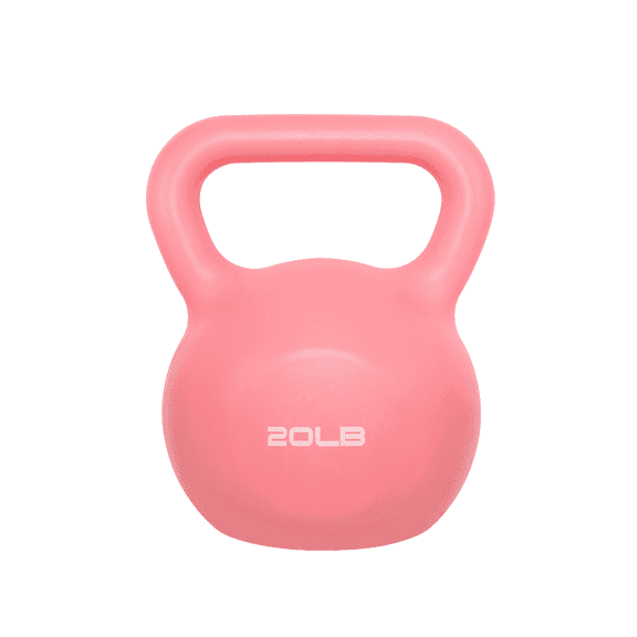 Arcticwind 20lb Cast Iron Kettlebell - Pink, Anti-Slip Rubber Coated, Seamless One-Piece Design, Wide Handle & Flat Base for Strength Training, HIIT, Home Gym Workouts