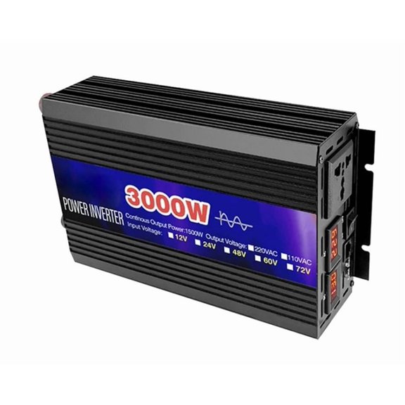 Arcticwind 3000W Pure Sine Wave Inverter, 12V, 50Hz,With With 2 sets of positive and negative input lines,Fast Charging,For Used for Solar Emergency Power Supply in RV Homes