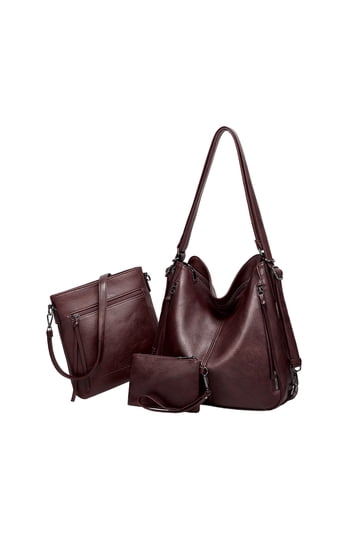 Sac Hobo Far Nine En Cuir Marron - Motif Sequins, Taille Moyenne, NWOT