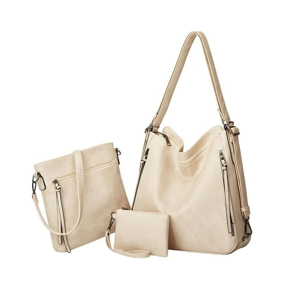 Arcticwind 3PCS Hobo Crossbody Bags Set for Women,Purses,Shoulder Handbags,3 in 1 Convertible Backpack for Ladies Shoulder Bags Satchel Bags,PU Leather,with Wallet Adjustable Straps for Ladies Tote