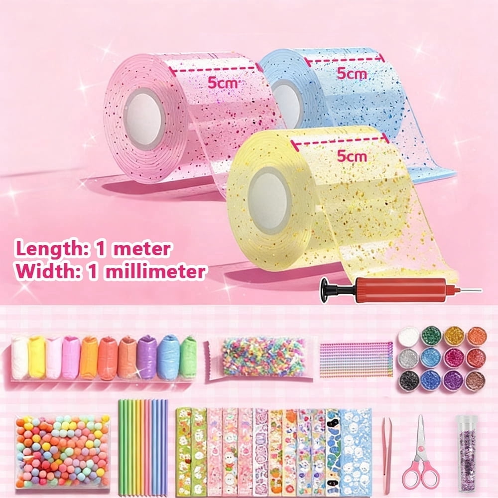 Arcticwind 63Pcs Nano Tape Bubble Kit, Nano Double Sided Adhesive Tape Bubbles,Nano Tape Toys Kit for DIY Party Activities Toys