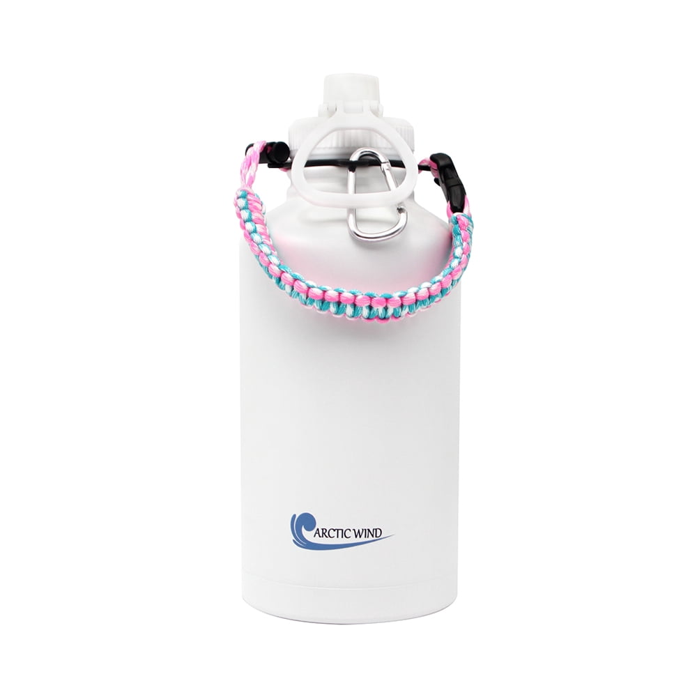 Arcticwind 64 oz Insulated Water Bottle, 304 Stainless Steel Leak Proof & BPA-Free, Half Gallon Water Bottle, Paracord Handle, 64oz Water Bottle Triple Wall Thermal Sweat-Proof Gallon Water Jug
