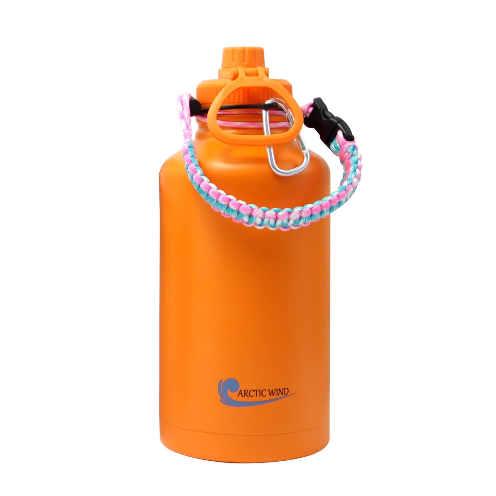 Arcticwind 64 oz Insulated Water Bottle, 304 Stainless Steel Leak Proof & BPA-Free, Half Gallon Water Bottle, Paracord Handle, 64oz Water Bottle Triple Wall Thermal Sweat-Proof Gallon Water Jug