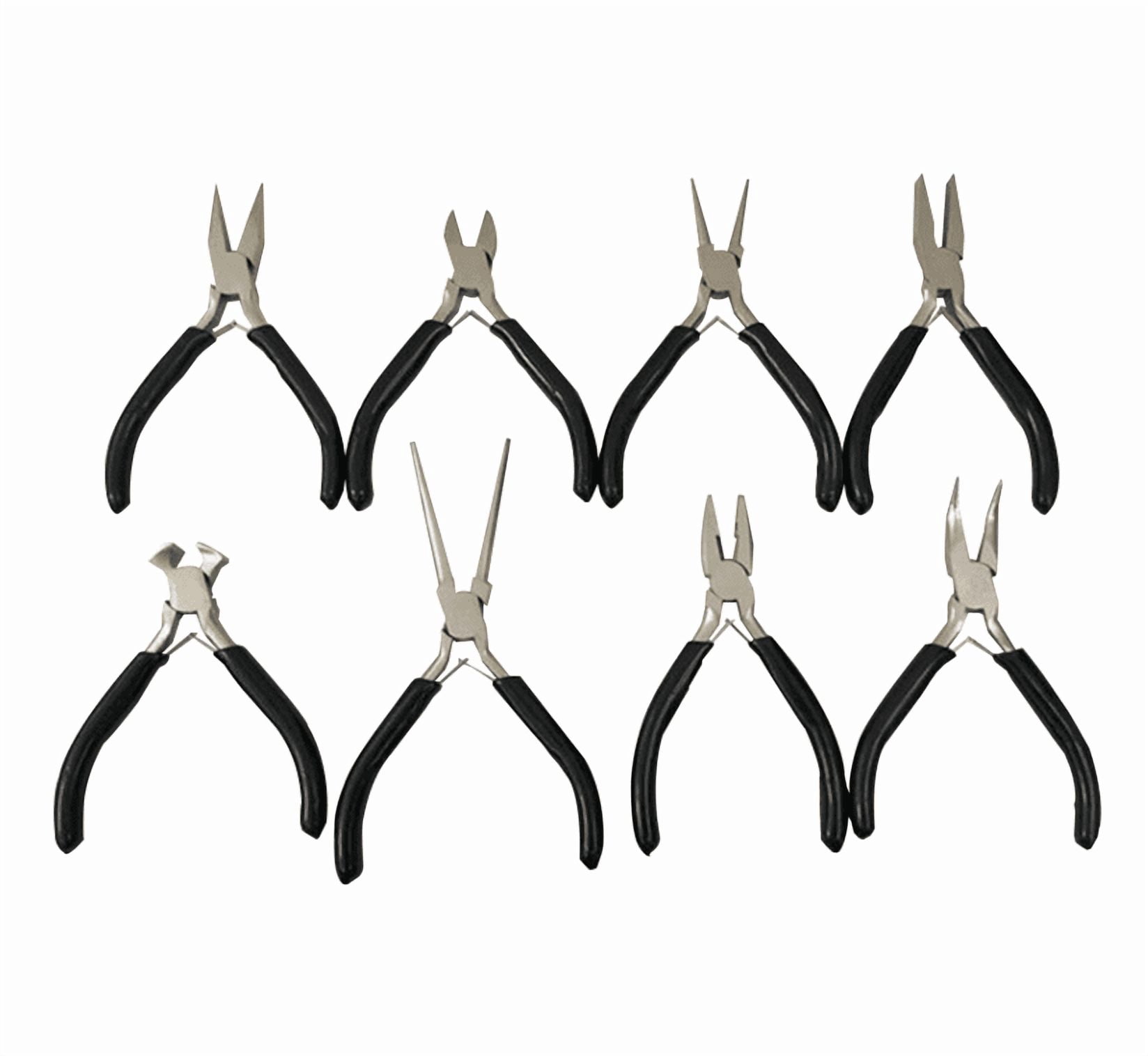 Arcticwind 8PCS 4.5-inch Pliers Set, Pointed Nose Pliers, Mini Pliers, Manual Pliers, Jewelry Pliers accessories tools,Rust-Resistant Ergonomic Grip,For Home DIY Car Outdoor Emergency Kit,Black