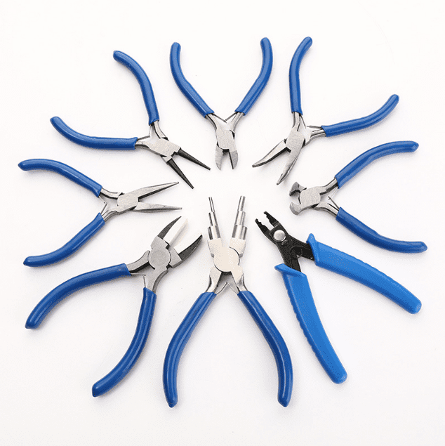 Arcticwind 8PCS 4.5-inch Pliers Set, Pointed Nose Pliers, Mini Pliers, Manual Pliers, Jewelry Pliers accessories tools,Rust-Resistant Ergonomic Grip,For Home DIY Car Outdoor Emergency Kit,Blue