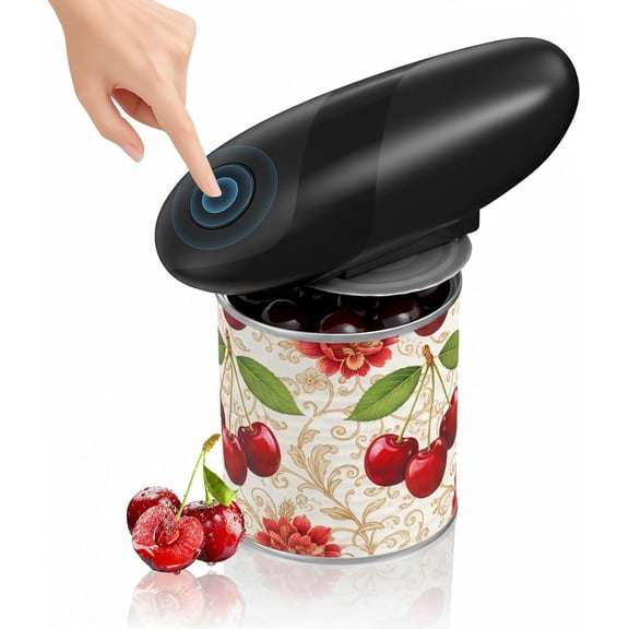 Arcticwind Auto Stop Can Opener,One Touch Side Cut Opener,Hands Free,Smooth Edge,Battery Operated,Small Size,Food Safe Kitchen Gadgets Automatic Can Opener for Kitchen,Black