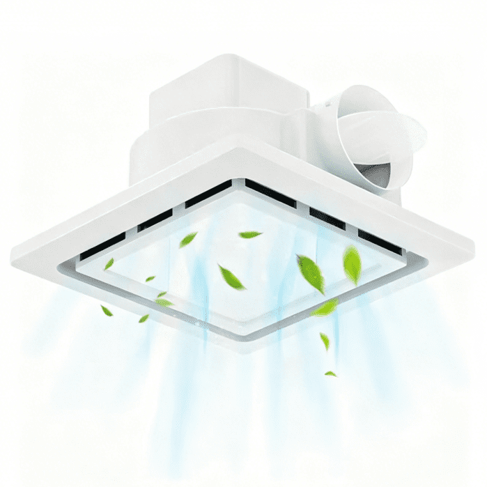 Arcticwind Bathroom Exhaust Fan with LED Light,Ceiling Mount,8" x 8" Mounting Hole,Square Quiet Ventilation,Ceiling Mount Bath Fan for Family Bathroom and Home Gym
