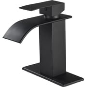 Arcticwind Bathroom Faucet with Waterfall Spout, Matte Black Modern Single Handle Bathroom Faucets,Single Handle Single Hole Bathroom Sink Faucet,RV Vanity Compatible