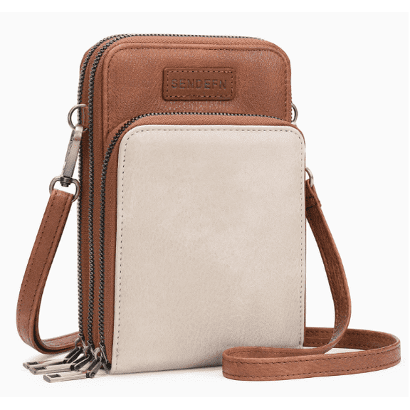 Arcticwind Cell Phone Purses for Women,Small Crossbody Bag Shoulder Handbag with Adjustable and detachable Strap,with Card Slots,Back and Front Compartment,White