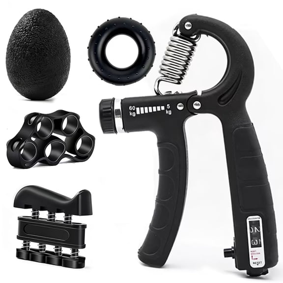 Arcticwind Counting Hand Grip Strengthener Set, Hand Strength Exerciser - Finger Exerciser, Grip Strength Trainer, Finger Stretcher, Stress Relief Grip Ball - Adjustable Resistance 11-132 Lbs