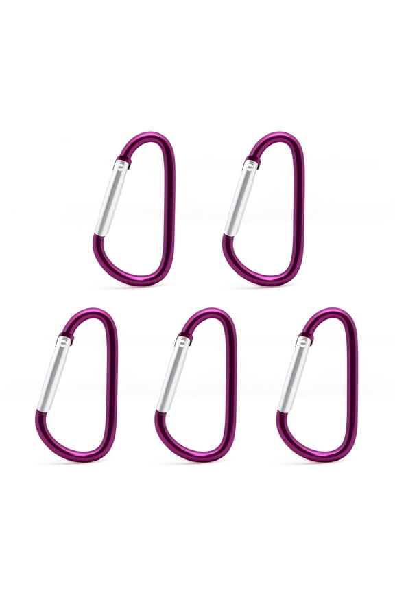 D-Shaped Aluminum Carabiner Clip - Keychain Clip, Backpack Clip, Keychain Clip, Water Bottle Clip, Secure Keychain - Spring Snap Key Chain Clip Hook Buckle (4/5/6 Pcs）