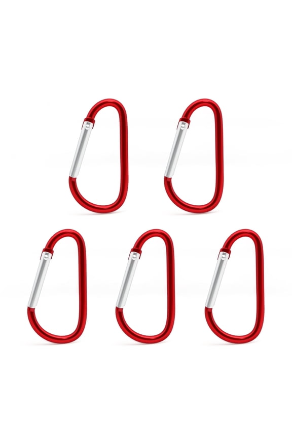 D-Shaped Aluminum Carabiner Clip - Keychain Clip, Backpack Clip, Keychain Clip, Water Bottle Clip, Secure Keychain - Spring Snap Key Chain Clip Hook Buckle (4/5/6 Pcs）