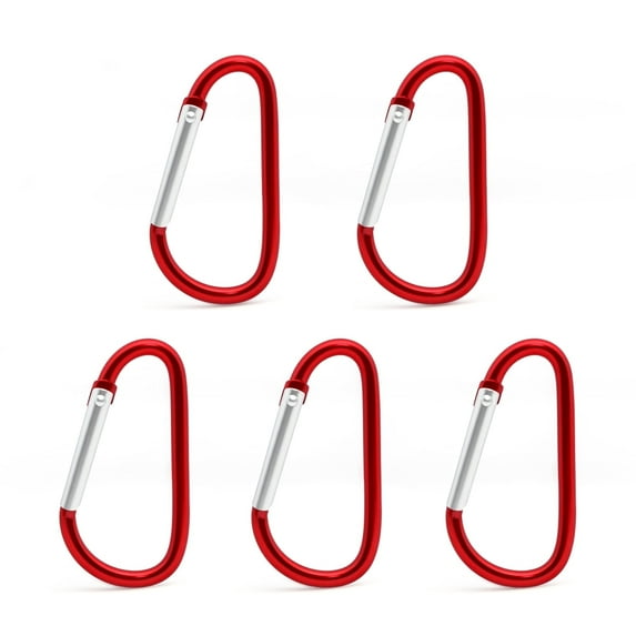 Arcticwind D-Shaped Aluminum Carabiner Clip - Keychain Clip, Backpack Clip, Keychain Clip, Water Bottle Clip, Secure Keychain - Spring Snap Key Chain Clip Hook Buckle (4/5/6 Pcs)
