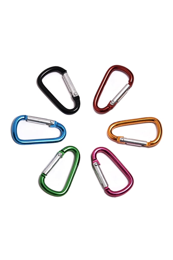 D-Shaped Aluminum Carabiner Clip - Keychain Clip, Backpack Clip, Keychain Clip, Water Bottle Clip, Secure Keychain - Spring Snap Key Chain Clip Hook Buckle (4/5/6 Pcs)
