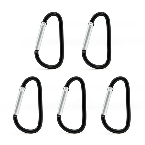 Arcticwind D-Shaped Aluminum Carabiner Clip - Keychain Clip, Backpack Clip, Keychain Clip, Water Bottle Clip, Secure Keychain - Spring Snap Key Chain Clip Hook Buckle (4/5/6 Pcs)