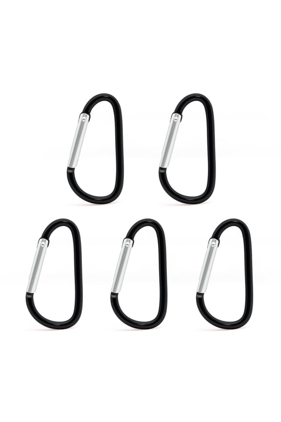 D-Shaped Aluminum Carabiner Clip - Keychain Clip, Backpack Clip, Keychain Clip, Water Bottle Clip, Secure Keychain - Spring Snap Key Chain Clip Hook Buckle (4/5/6 Pcs)