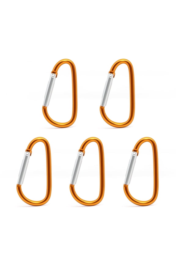 D-Shaped Aluminum Carabiner Clip - Keychain Clip, Backpack Clip, Keychain Clip, Water Bottle Clip, Secure Keychain - Spring Snap Key Chain Clip Hook Buckle (4/5/6 Pcs）