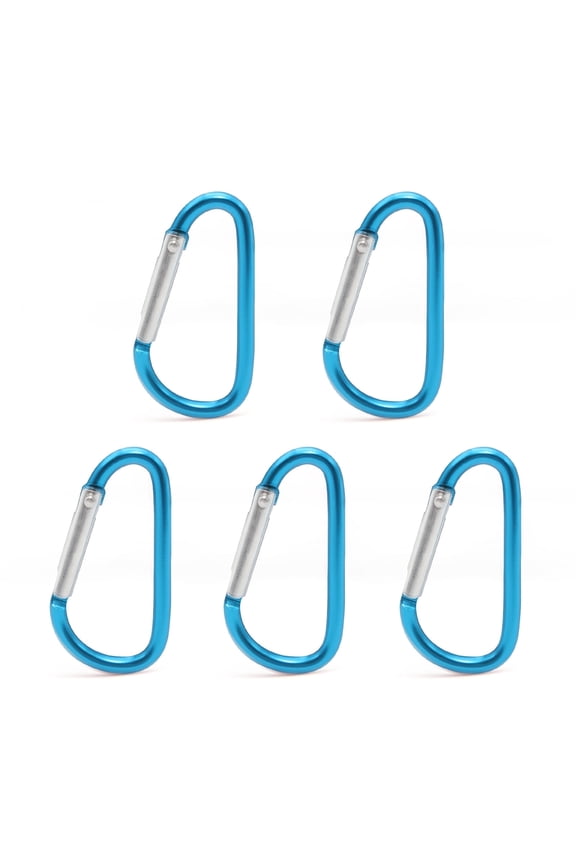 D-Shaped Aluminum Carabiner Clip - Keychain Clip, Backpack Clip, Keychain Clip, Water Bottle Clip, Secure Keychain - Spring Snap Key Chain Clip Hook Buckle (4/5/6 Pcs)