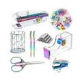 thumbnail image 1 of Arcticwind Desk Accessories Acrylic stapler set,staple remover,Phone Holder,Tape Dispenser,Tape/Pen Holder,Scissor,Ballpoint Pen,Binder Clips,Paper Clips and Staples.(8 piece Iridescent set), 1 of 6
