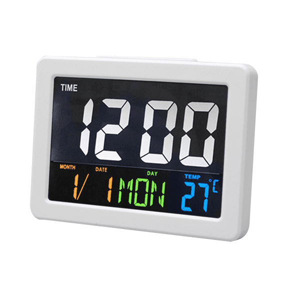 Arcticwind Digital Clock, Alarm Clock for Bedroom, Living Room Decor, Desk Clock Large Display, LED Digital Clock Shows Time/Date/Temperature,USB Charg,White