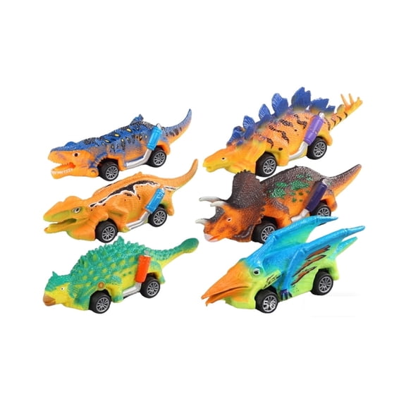 Arcticwind Dinosaur Toys Dinosaur Pull Back Car 6 PCS Dinosaur Games with T-Rex Dinosaur Toy Cars Gift Simulated Dinosaur Model Mini Power Car Inertia Toy Painted Power Car