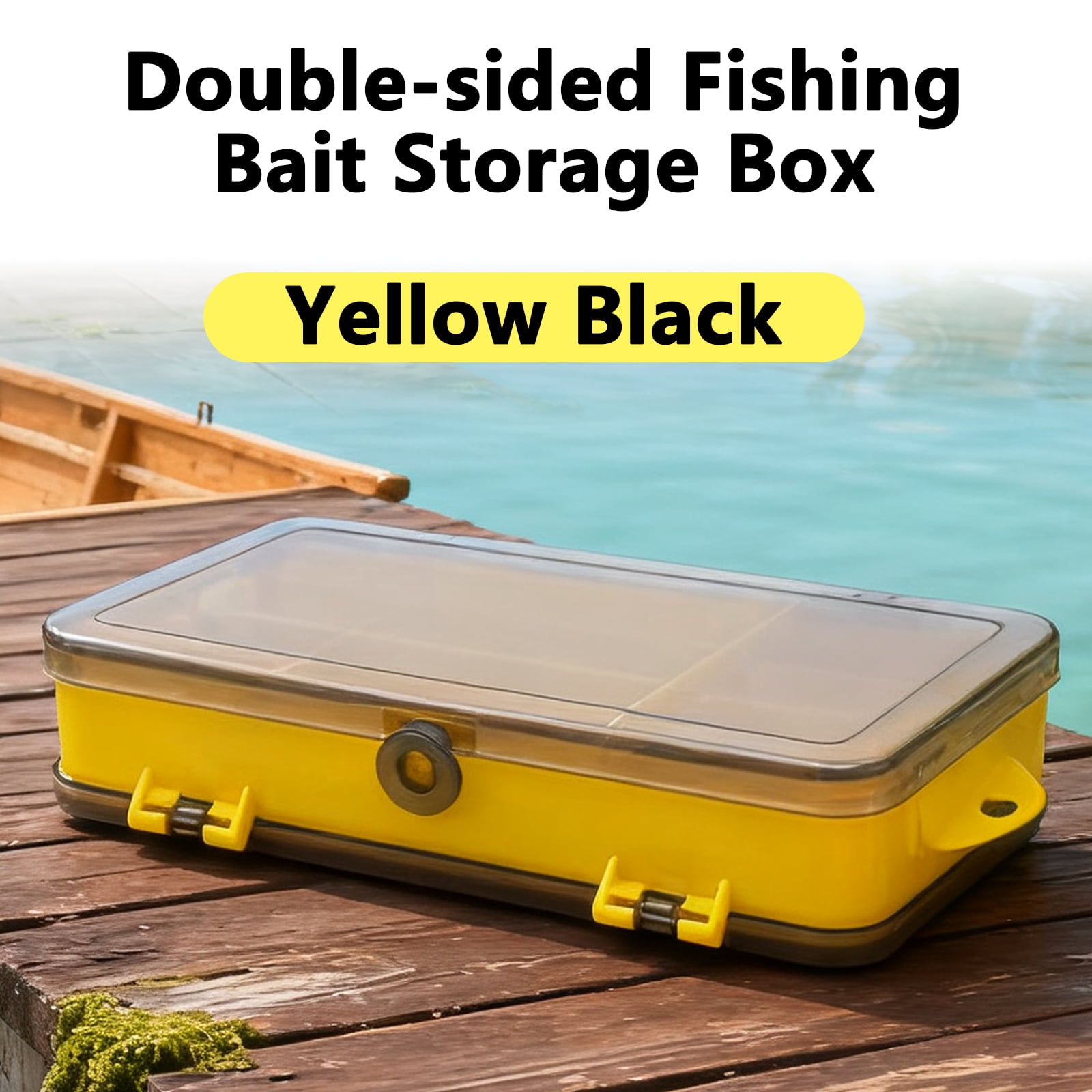 Arcticwind Double-Layer Lure Box,Fake Bait,Soft Bait,Clear Double Layer Waterproof Fishing Gear Multi-Functional Storage Box,A Multifunctional Storage Box,Tackle Box,Yellow