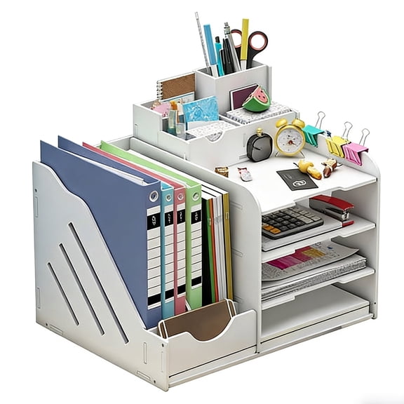 Arcticwind Desk Organizer,Desk Organizers Sets and Storage, File Organizers for Desk Drawer Organizer, Paper Organizer for Desk,White