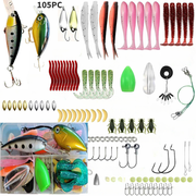 Arcticwind Fishing Accessories Kit, 105 PCS Fishing Lures Kit, Fishing Tackle Box, Lifelike Artificial Lures for Saltwater Freshwater Fishing, Includes Crankbaits, Spoon, Hooks Other Access
